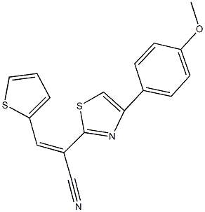 2-[4-(4-methoxyphenyl)-1,3-thiazol-2-yl]-3-(2-thienyl)acrylonitrile 结构式