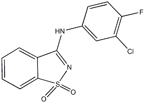 N-(3-chloro-4-fluorophenyl)-N-(1,1-dioxido-1,2-benzisothiazol-3-yl)amine 结构式