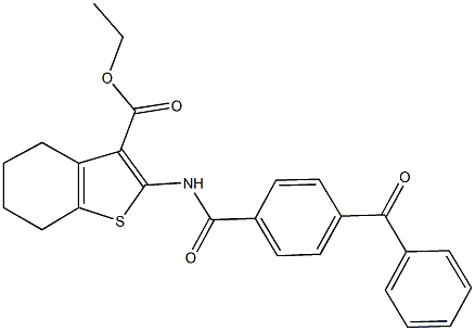 ethyl 2-[(4-benzoylbenzoyl)amino]-4,5,6,7-tetrahydro-1-benzothiophene-3-carboxylate 结构式