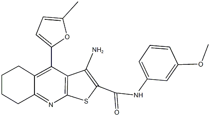 3-amino-N-(3-methoxyphenyl)-4-(5-methyl-2-furyl)-5,6,7,8-tetrahydrothieno[2,3-b]quinoline-2-carboxamide 结构式