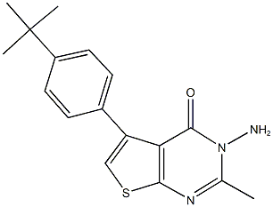 3-amino-5-(4-tert-butylphenyl)-2-methylthieno[2,3-d]pyrimidin-4(3H)-one 结构式