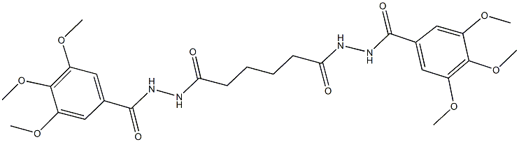 3,4,5-trimethoxy-N'-{6-oxo-6-[2-(3,4,5-trimethoxybenzoyl)hydrazino]hexanoyl}benzohydrazide 结构式