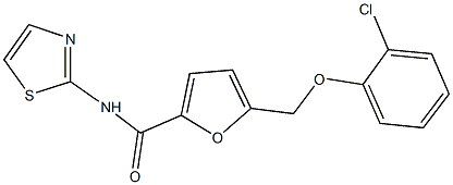 5-[(2-chlorophenoxy)methyl]-N-(1,3-thiazol-2-yl)-2-furamide 结构式