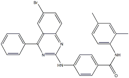 4-[(6-bromo-4-phenyl-2-quinazolinyl)amino]-N-(2,4-dimethylphenyl)benzamide 结构式