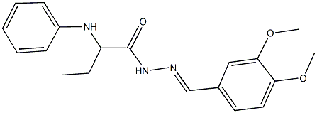 2-anilino-N'-(3,4-dimethoxybenzylidene)butanohydrazide 结构式