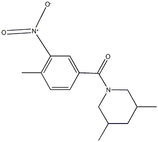 1-({3-nitro-4-methylphenyl}carbonyl)-3,5-dimethylpiperidine 结构式