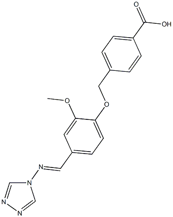 4-({2-methoxy-4-[(4H-1,2,4-triazol-4-ylimino)methyl]phenoxy}methyl)benzoic acid 结构式