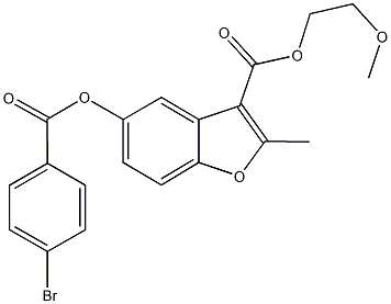 2-methoxyethyl 5-[(4-bromobenzoyl)oxy]-2-methyl-1-benzofuran-3-carboxylate 结构式