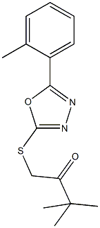 3,3-dimethyl-1-{[5-(2-methylphenyl)-1,3,4-oxadiazol-2-yl]thio}-2-butanone 结构式