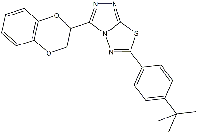 6-(4-tert-butylphenyl)-3-(2,3-dihydro-1,4-benzodioxin-2-yl)[1,2,4]triazolo[3,4-b][1,3,4]thiadiazole 结构式
