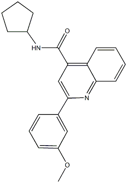 N-cyclopentyl-2-(3-methoxyphenyl)-4-quinolinecarboxamide 结构式