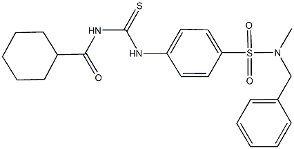 N-benzyl-4-({[(cyclohexylcarbonyl)amino]carbothioyl}amino)-N-methylbenzenesulfonamide 结构式