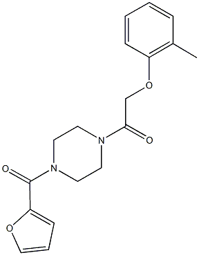 2-[4-(2-furoyl)-1-piperazinyl]-2-oxoethyl 2-methylphenyl ether 结构式