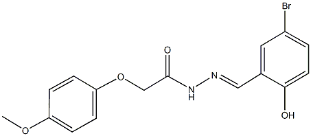 N'-(5-bromo-2-hydroxybenzylidene)-2-(4-methoxyphenoxy)acetohydrazide 结构式