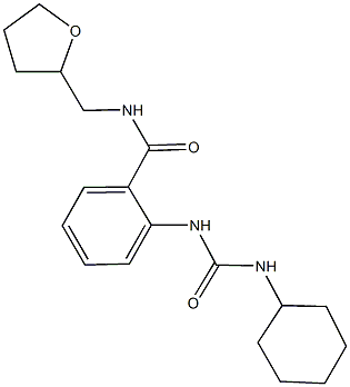 2-{[(cyclohexylamino)carbonyl]amino}-N-(tetrahydro-2-furanylmethyl)benzamide 结构式