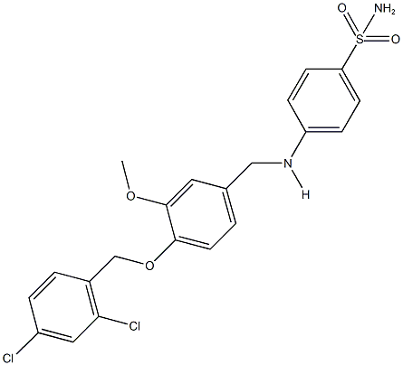 4-({4-[(2,4-dichlorobenzyl)oxy]-3-methoxybenzyl}amino)benzenesulfonamide 结构式