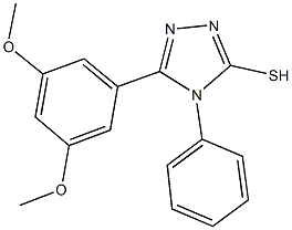 5-(3,5-dimethoxyphenyl)-4-phenyl-4H-1,2,4-triazol-3-yl hydrosulfide 结构式