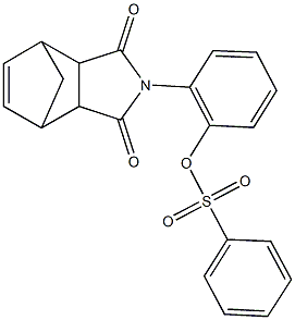 2-(3,5-dioxo-4-azatricyclo[5.2.1.0~2,6~]dec-8-en-4-yl)phenyl benzenesulfonate 结构式