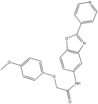 2-(4-methoxyphenoxy)-N-[2-(4-pyridinyl)-1,3-benzoxazol-5-yl]acetamide 结构式