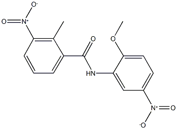 3-nitro-N-[5-nitro-2-(methyloxy)phenyl]-2-methylbenzamide 结构式