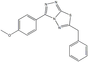 4-(6-benzyl[1,2,4]triazolo[3,4-b][1,3,4]thiadiazol-3-yl)phenyl methyl ether 结构式