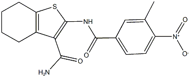 2-({4-nitro-3-methylbenzoyl}amino)-4,5,6,7-tetrahydro-1-benzothiophene-3-carboxamide 结构式