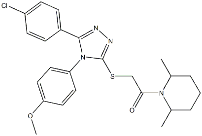 1-({[5-(4-chlorophenyl)-4-(4-methoxyphenyl)-4H-1,2,4-triazol-3-yl]sulfanyl}acetyl)-2,6-dimethylpiperidine 结构式