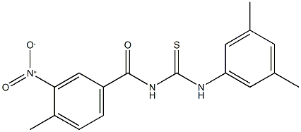 N-(3,5-dimethylphenyl)-N'-{3-nitro-4-methylbenzoyl}thiourea 结构式