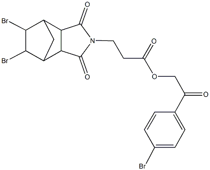 2-(4-bromophenyl)-2-oxoethyl 3-(8,9-dibromo-3,5-dioxo-4-azatricyclo[5.2.1.0~2,6~]dec-4-yl)propanoate 结构式