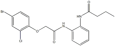 N-(2-{[2-(4-bromo-2-chlorophenoxy)acetyl]amino}phenyl)butanamide 结构式