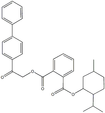 1-(2-[1,1'-biphenyl]-4-yl-2-oxoethyl) 2-(2-isopropyl-5-methylcyclohexyl) phthalate 结构式