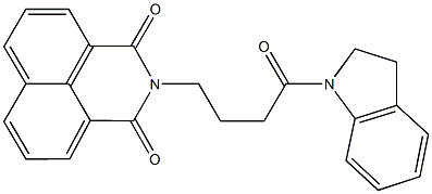 2-[4-(2,3-dihydro-1H-indol-1-yl)-4-oxobutyl]-1H-benzo[de]isoquinoline-1,3(2H)-dione 结构式