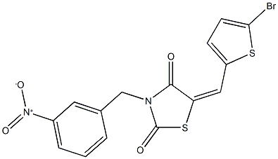 5-[(5-bromo-2-thienyl)methylene]-3-{3-nitrobenzyl}-1,3-thiazolidine-2,4-dione 结构式