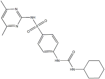 4-{[(cyclohexylamino)carbonyl]amino}-N-(4,6-dimethyl-2-pyrimidinyl)benzenesulfonamide 结构式