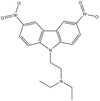 9-[2-(diethylamino)ethyl]-3,6-bisnitro-9H-carbazole 结构式