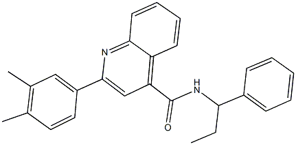 2-(3,4-dimethylphenyl)-N-(1-phenylpropyl)-4-quinolinecarboxamide 结构式