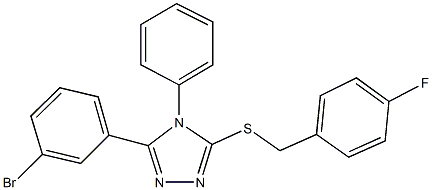 3-(3-bromophenyl)-5-[(4-fluorobenzyl)sulfanyl]-4-phenyl-4H-1,2,4-triazole 结构式