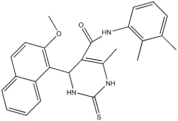 N-(2,3-dimethylphenyl)-4-(2-methoxy-1-naphthyl)-6-methyl-2-thioxo-1,2,3,4-tetrahydropyrimidine-5-carboxamide 结构式