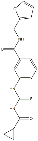 3-({[(cyclopropylcarbonyl)amino]carbothioyl}amino)-N-(2-furylmethyl)benzamide 结构式