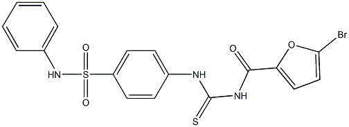 4-({[(5-bromo-2-furoyl)amino]carbothioyl}amino)-N-phenylbenzenesulfonamide 结构式