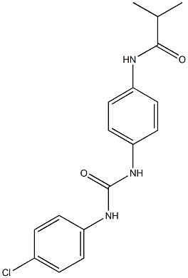 N-(4-{[(4-chloroanilino)carbonyl]amino}phenyl)-2-methylpropanamide 结构式