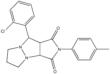 9-(2-chlorophenyl)-2-(4-methylphenyl)tetrahydro-5H-pyrazolo[1,2-a]pyrrolo[3,4-c]pyrazole-1,3(2H,3aH)-dione 结构式