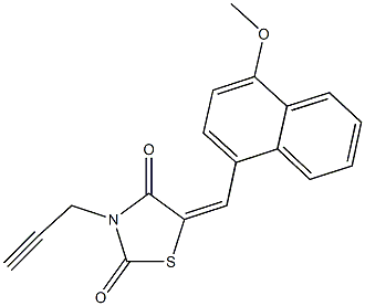 5-[(4-methoxy-1-naphthyl)methylene]-3-prop-2-ynyl-1,3-thiazolidine-2,4-dione 结构式