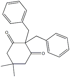 2,2-dibenzyl-5,5-dimethyl-1,3-cyclohexanedione 结构式