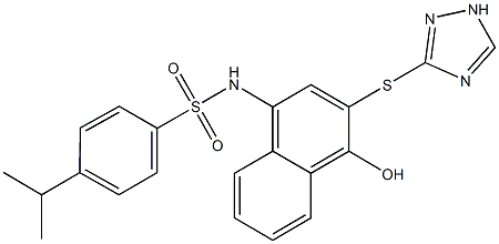 N-[4-hydroxy-3-(1H-1,2,4-triazol-3-ylsulfanyl)-1-naphthyl]-4-isopropylbenzenesulfonamide 结构式