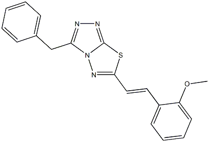 2-[2-(3-benzyl[1,2,4]triazolo[3,4-b][1,3,4]thiadiazol-6-yl)vinyl]phenyl methyl ether 结构式