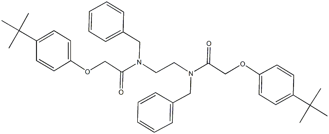 N-benzyl-N-(2-{benzyl[(4-tert-butylphenoxy)acetyl]amino}ethyl)-2-(4-tert-butylphenoxy)acetamide 结构式
