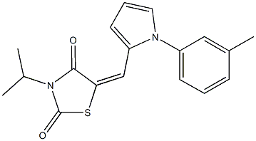 3-isopropyl-5-{[1-(3-methylphenyl)-1H-pyrrol-2-yl]methylene}-1,3-thiazolidine-2,4-dione 结构式