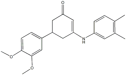 5-(3,4-dimethoxyphenyl)-3-(3,4-dimethylanilino)-2-cyclohexen-1-one 结构式