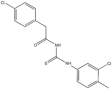 N-(3-chloro-4-methylphenyl)-N'-[(4-chlorophenyl)acetyl]thiourea 结构式